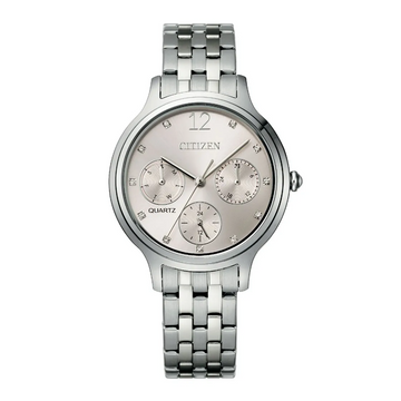 Citizen ED8180-52X Women’s Quartz Watch – Green Dial Stainless Steel (33mm, Crystal Accents, Elegant Chic Design)