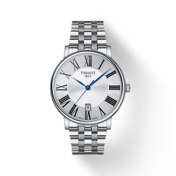 Tissot Carson Premium Men’s Watch – Swiss Quartz, Silver Dial, Stainless Steel (T122.410.11.033.00)
