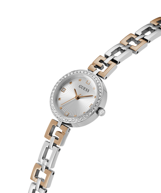 Guess GW0656L2 Women’s Two-Tone Stainless Steel Watch with Silver Dial and Crystals