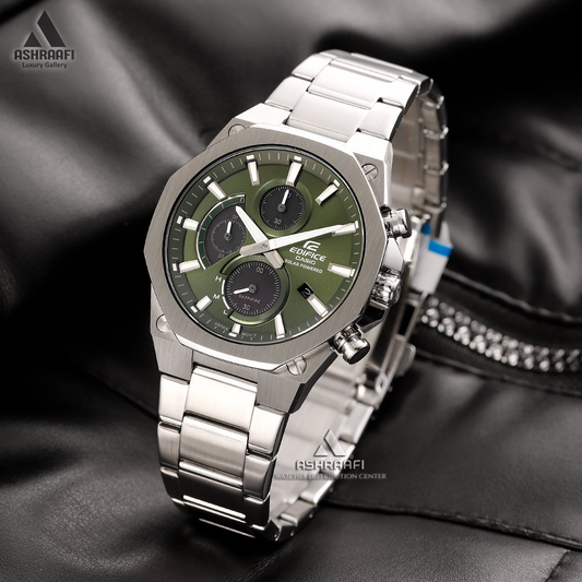 Casio Edifice EFS-S570D-3AUDF – Men's Solar Powered Stainless Steel Watch (Green Dial)