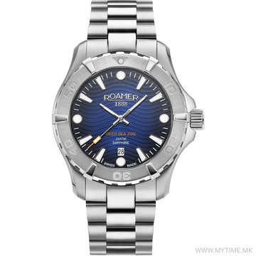 Roamer Deep Sea 200 Swiss Quartz Watch for Men – Blue Dial, 43mm Stainless Steel Bracelet (860833 41 45 70)