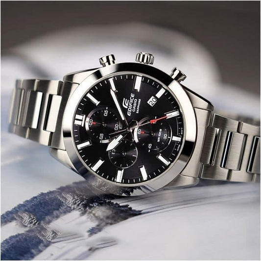 Casio Edifice EFB-710D-1AVUDF – Men's Chronograph Watch with Sapphire Crystal (Black Dial | Stainless Steel)