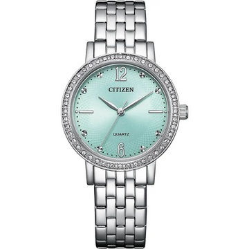 Citizen EL3100-55X Women’s Quartz Watch – Aqua Dial Stainless Steel (31mm, 50M Water Resistant, Dress Style)
