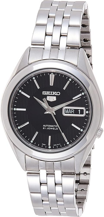 Seiko 5 SNKL23K1 Men’s Automatic Watch – Black Dial Stainless Steel