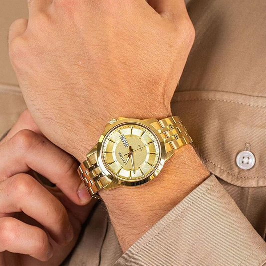Citizen BF2013-56P Men’s Gold Stainless Steel Watch with Champagne Dial