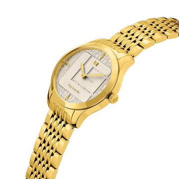GUY LAROCHE Maxime Women’s Swiss Made Analog Watch – White Dial & Gold Stainless Steel (GLWLG0001204)