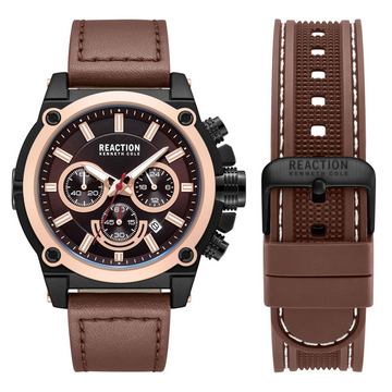 Kenneth Cole Men’s Leather Band Watch – KRWGO0070004