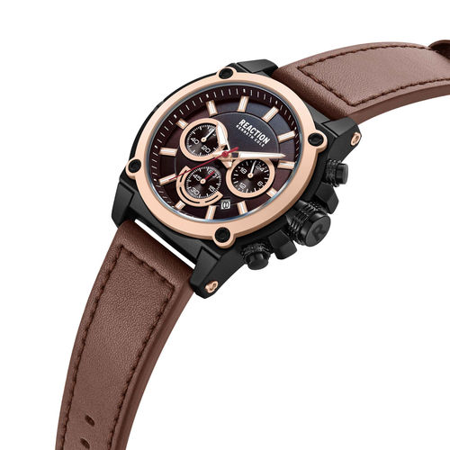 Kenneth Cole Men’s Leather Band Watch – KRWGO0070004