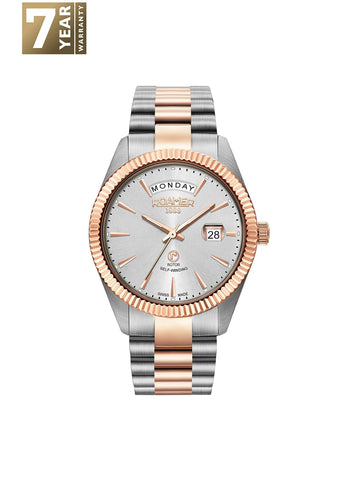 Roamer Primeline Daydate 981662-47-15-90 Men’s Automatic Watch – Two-Tone Stainless Steel