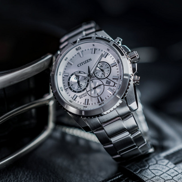 Citizen AN8200-50A Men’s Chronograph Watch – Stainless Steel with White Dial