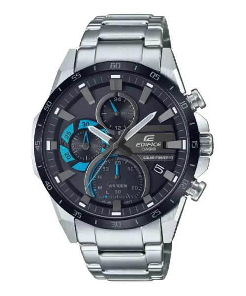 Casio Edifice EQS-940DB-1BVUDF – Men's Solar Chronograph Watch (Black Dial | Stainless Steel)