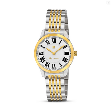 Guy Laroche Louise GLWLG0001105 Women’s Watch – White Dial Silver & Gold Stainless Steel | 29 mm