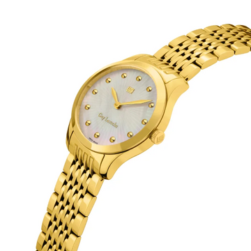 Guy Laroche Maxime Women’s Swiss Quartz Watch – Mother-of-Pearl Dial & Gold Bracelet (GLWLG0001207)