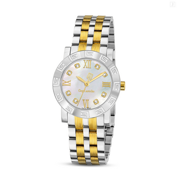 GUY LAROCHE Women’s Quartz Watch – White Dial & Two-Tone Metal Strap (GLWLG0001208)