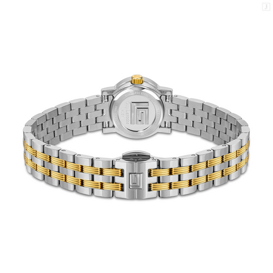 GUY LAROCHE Women’s Quartz Watch – White Dial & Two-Tone Metal Strap (GLWLG0001208)