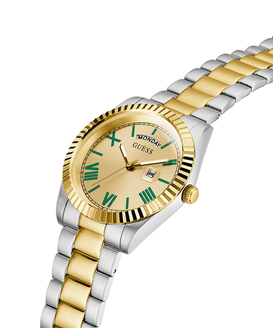 Guess GW0265G14 Men’s Two-Tone Stainless Steel Quartz Watch with Champagne Dial