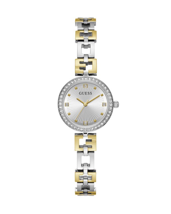 Guess GW0656L1 Women’s Two-Tone Stainless Steel Watch with Silver Dial and Crystals