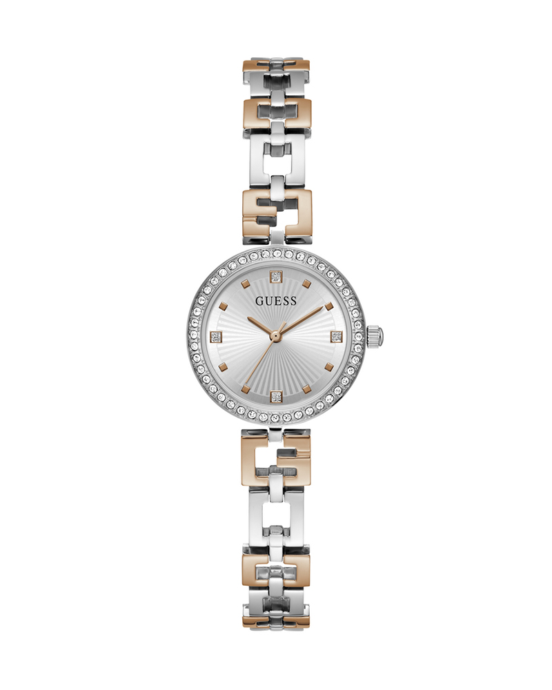 Guess GW0656L2 Women’s Two-Tone Stainless Steel Watch with Silver Dial and Crystals