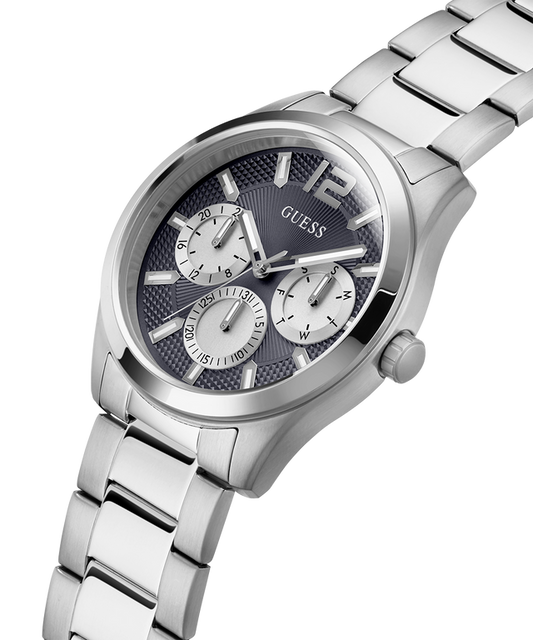 GUESS GW0707G1 Men’s Watch – Navy Blue Dial, Silver Stainless Steel Bracelet, Calendar, 42mm, 50M Water Resistant