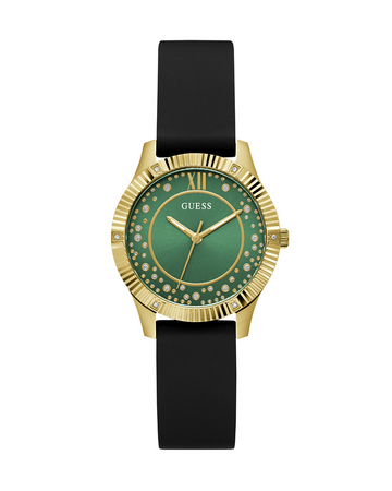 Guess GW0766L3 Women’s Black & Gold Watch with Green Dial and Crystal Detailing