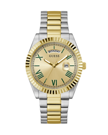 Guess GW0265G14 Men’s Two-Tone Stainless Steel Quartz Watch with Champagne Dial