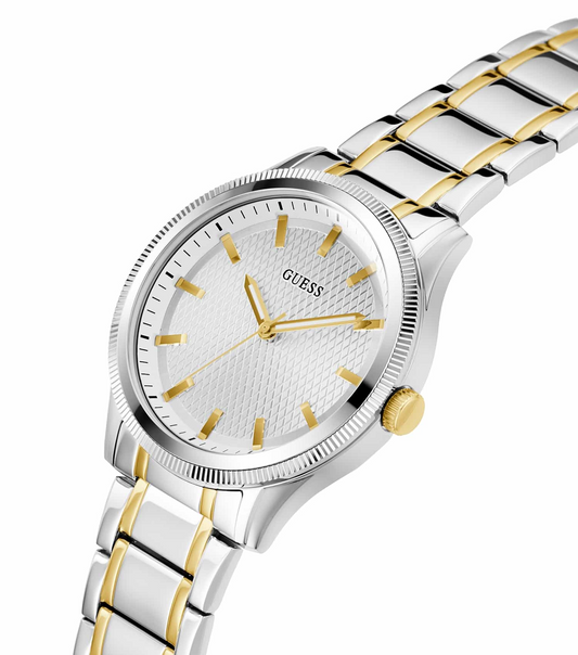 Guess GW0626G4 Men’s Two-Tone Stainless Steel Watch with Silver Dial