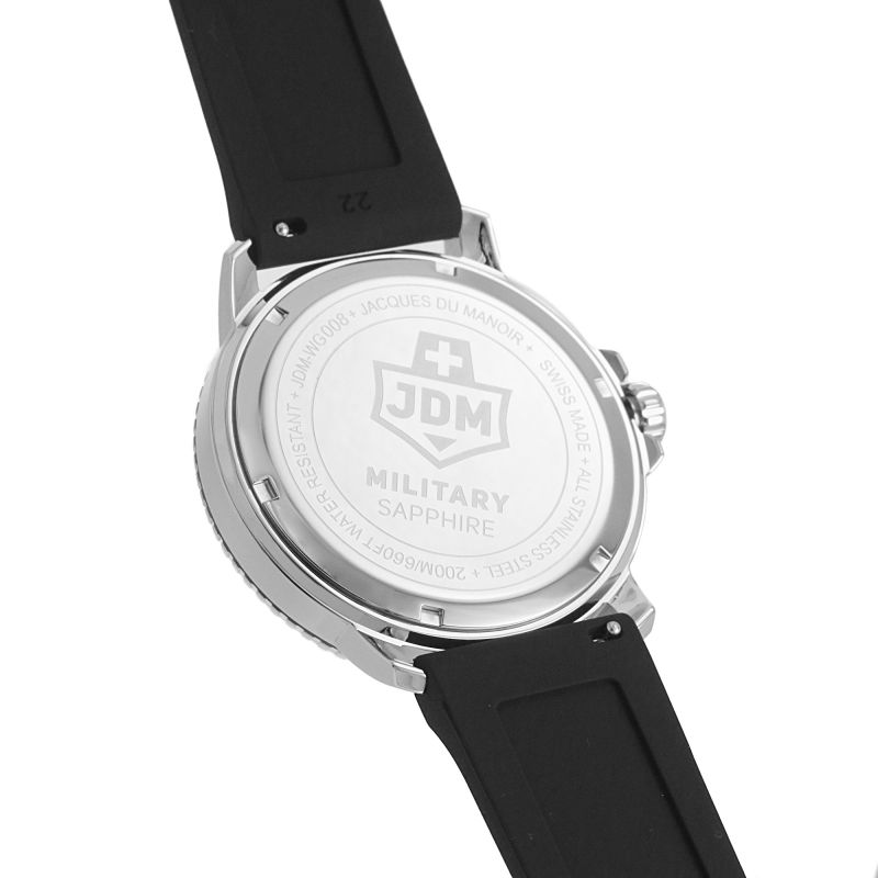 JDM Military (Jacques Du Manoir) - WG008-02 - Tango - Made In Switzerland - Sporty Wrist Watch for Men - 20 ATM