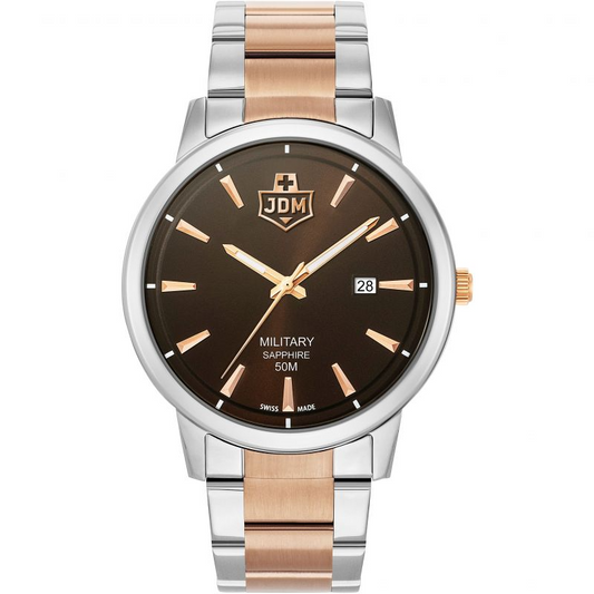 JDM Military (Jacques Du Manoir) - WG006-05 - Bravo I - Stainless Steel Rose Gold Wrist Watch for Men - 10 ATM