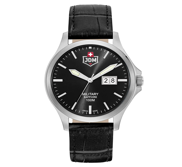 JDM Military (Jacques Du Manoir) -WG014-06- Alpha Big Date - Made In Switzerland - Wrist Watch for Men - 10 ATM.
