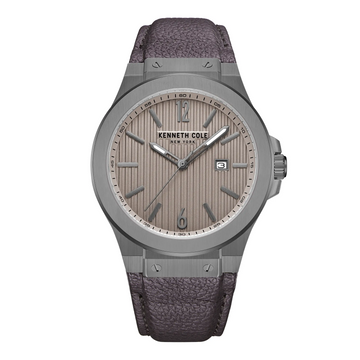 Kenneth Cole New York Classic KCWGB0034402 43mm Gray Dial Brown Leather Men's Quartz Watch
