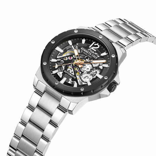 Kenneth Cole KCWGL2217403 Black Dial Men's Automatic Stainless Steel Watch