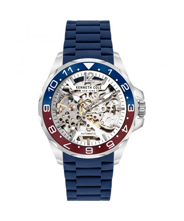 Kenneth Cole KCWGR2124801 Blue Rubber Strap Men's Automatic Skeleton Watch