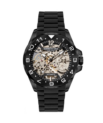 Kenneth Cole KCWGR2124802 43mm Black Dial Men's Automatic Skeleton Watch