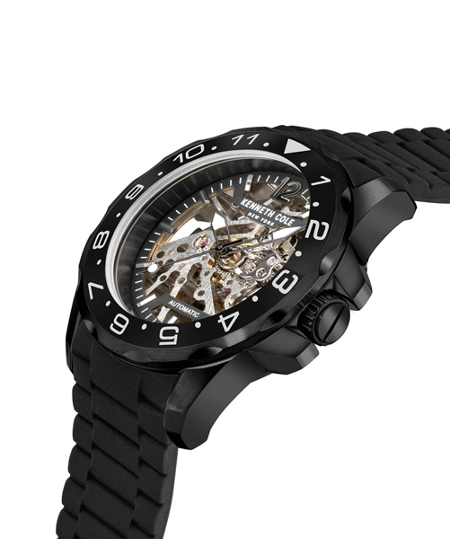 Kenneth Cole KCWGR2124802 43mm Black Dial Men's Automatic Skeleton Watch