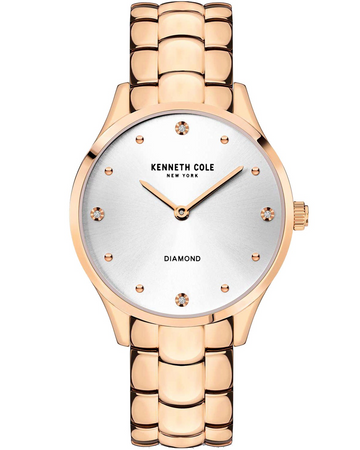 Kenneth Cole KCWLG2125901 34.5mm Diamond Glossy White Dial Ladies Quartz Watch