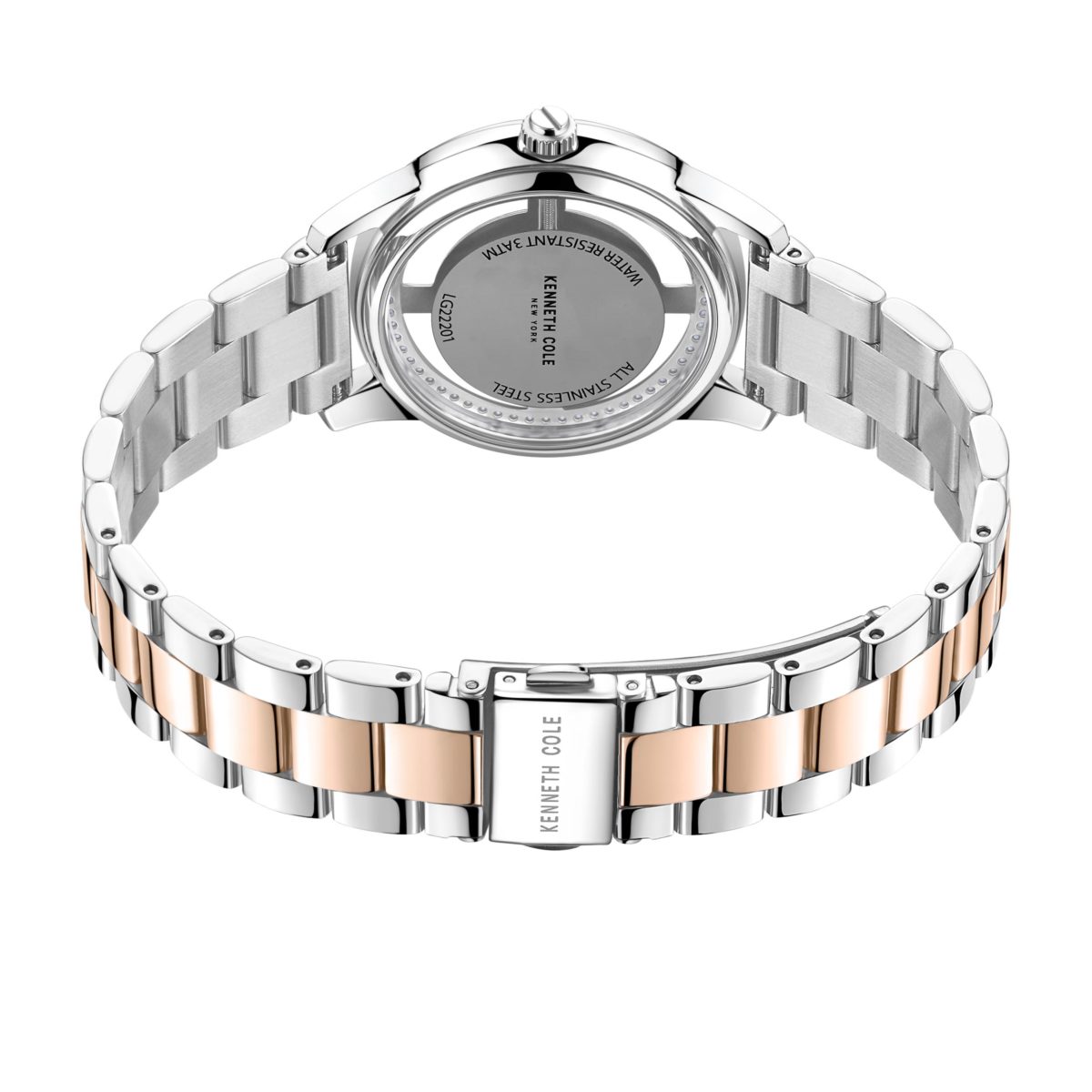 Kenneth Cole New York - KCWLG2220102 - Stainless Steel Wrist Watch for Women - Silver & Rose Gold