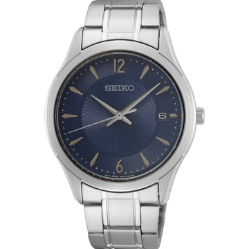 Seiko SUR419P1 Men’s Quartz Watch – Blue Dial Stainless Steel (40mm, Sapphire Crystal, 100M Water Resistant, Date Display)