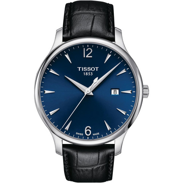 Tissot Tradition Men’s Watch T063.610.16.047.00 – Blue Dial Leather Strap