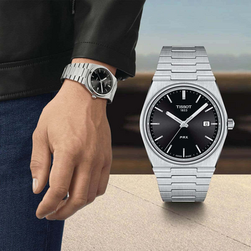 Tissot PRX Men’s Watch – Swiss Quartz, Black Dial, Stainless Steel (T137.410.11.051.00)