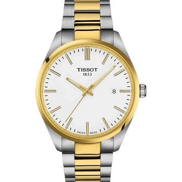 Tissot PR 100 T150.410.22.011.00 White Dial Two-Tone Men's Quartz Watch