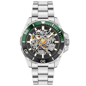Kenneth Cole KCWGL2104301 Black Dial Silver Bracelet Men's Automatic Watch