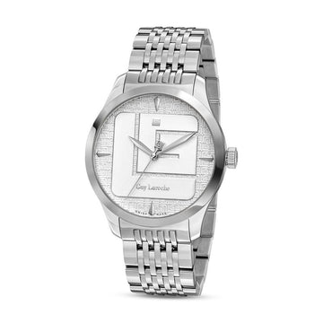 Guy Laroche Men’s Swiss Made Quartz Watch with Silver Textured Dial & Stainless Steel Bracelet (GLWGG0001201)