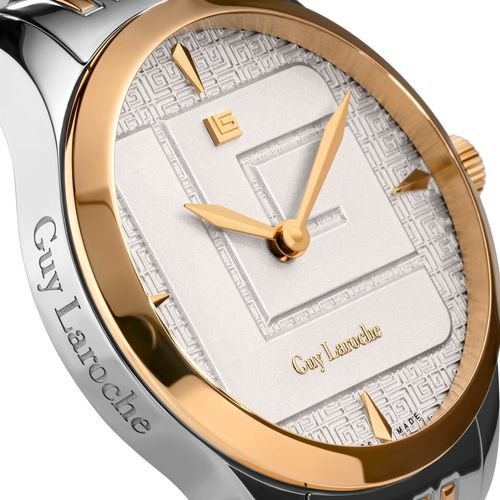 GUY LAROCHE Maxime Women’s Swiss Made Analog Watch – White Dial & Gold Stainless Steel (GLWLG0001206)