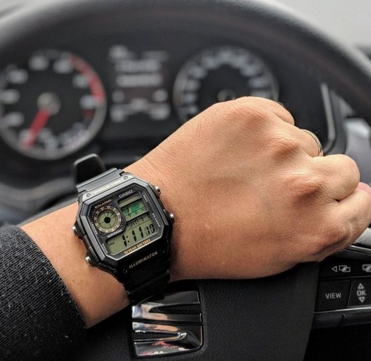 CASIO AE-1200WH-1BVDF Men’s Digital Watch – World Time, 10-Year Battery, 100M Water Resistant, Resin Band