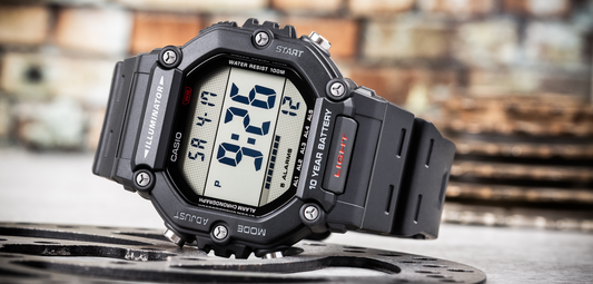Casio AE-1600H-1A Men’s Digital Watch – Black Resin Strap (100M Water Resistant, World Time, 5 Alarms, LED Light)