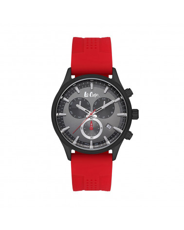 Lee Cooper Men's Red Chronograph Silicone Strap Watch - LC07206.668