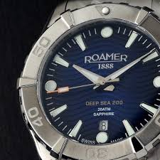 Roamer Deep Sea 200 Swiss Quartz Watch for Men – Blue Dial, 43mm Stainless Steel Bracelet (860833 41 45 70)