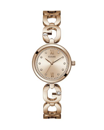 GUESS GW0759L3 Women’s Rose Gold Watch – Crystal Details, Stainless Steel Bracelet, 30mm, 30M Water Resistant