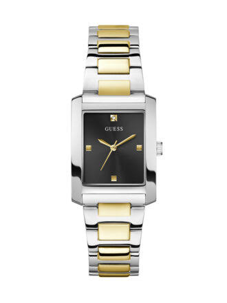 GUESS GW0876L3 Women’s Watch – Black Dial, Two-Tone Stainless Steel Bracelet, Diamond Detail, 27mm, 30M Water Resistant