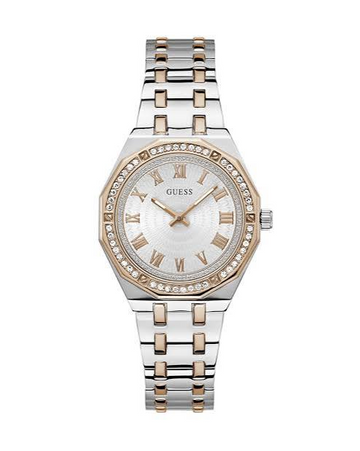 GUESS GW0770L5 Women’s Watch – White Dial, Two-Tone Stainless Steel Bracelet, Crystal Details, 36mm, 50M Water Resistant